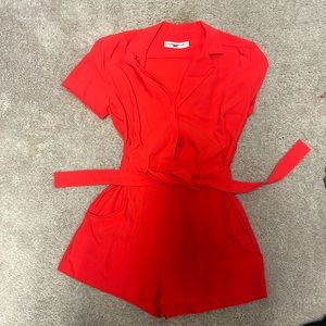Amanda Uprichard shorts romper size M orange-ish red